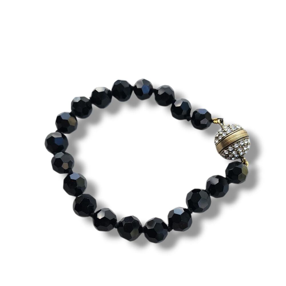 Heidi Daus Bracelet Jewelry Swarovsku Crystal Black Glass Beaded Designer New
